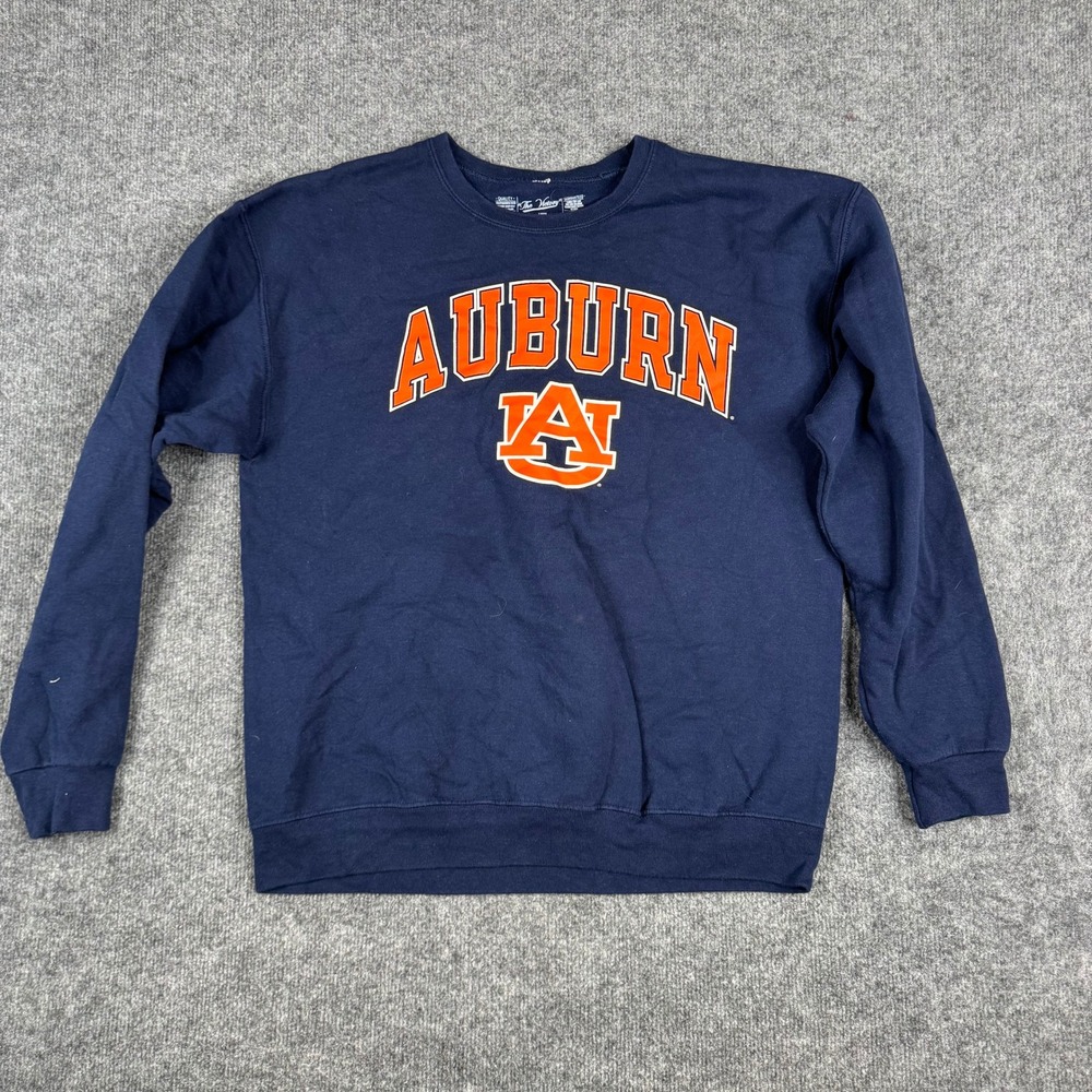 The Victory Sweatshirt Mens Size Large Navy Blue Auburn Tigers Crewneck Pullover